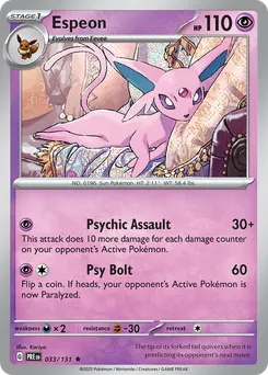 Espeon #33, Master Ball Reverse Holo