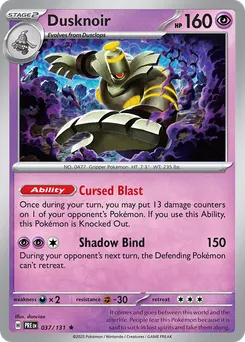 Dusknoir #37, Master Ball Reverse Holo