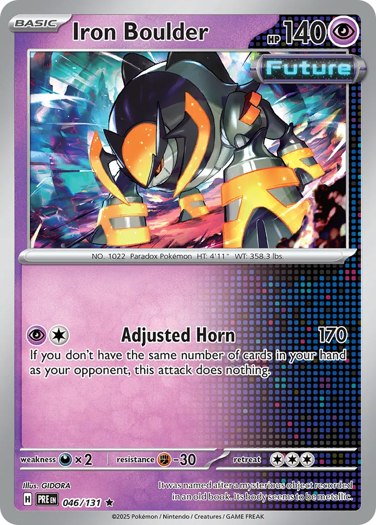 Iron Boulder #46, Prismatic Evolutions Reverse Holo