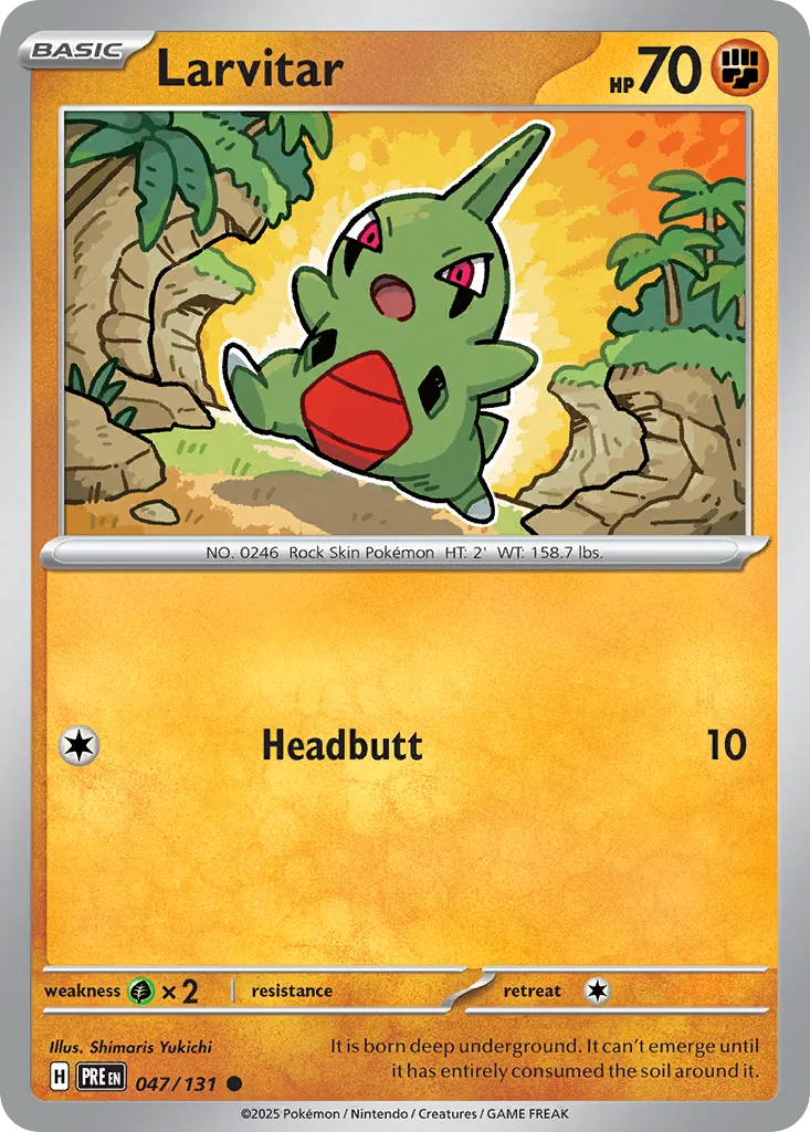 Larvitar #47, Prismatic Evolutions Master Ball Reverse Holo