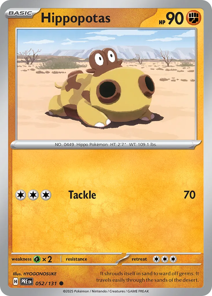 Hippopotas #52, Prismatic Evolutions Reverse Holo