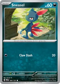 Sneasel #61, Master Ball Reverse Holo