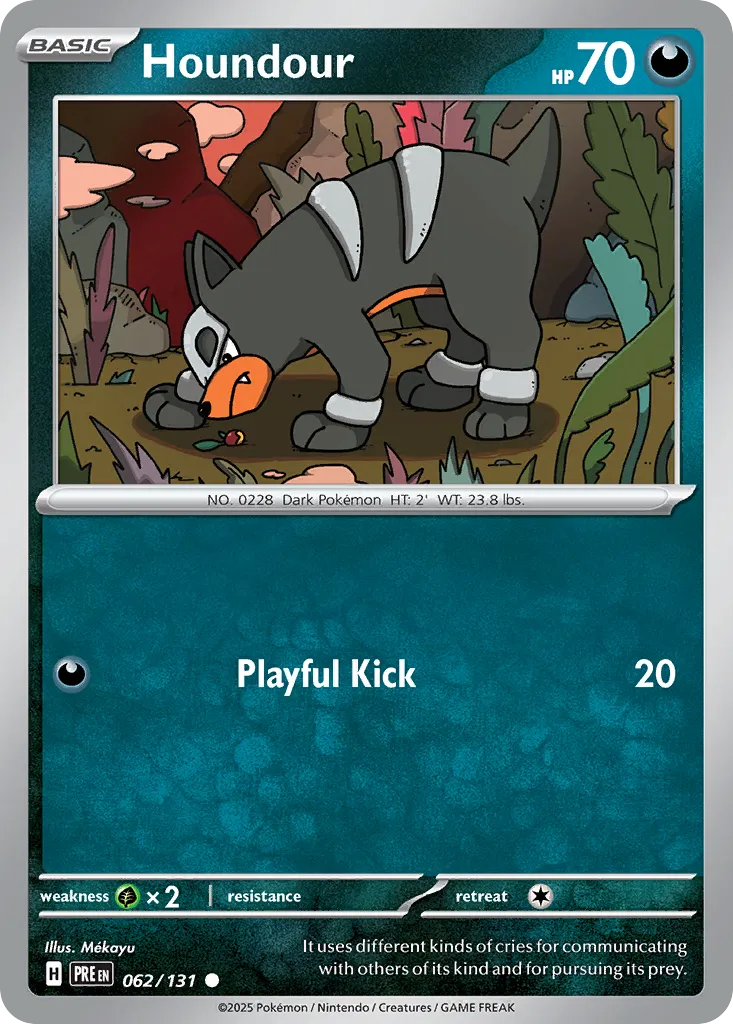 Houndour #62, Prismatic Evolutions Master Ball Reverse Holo