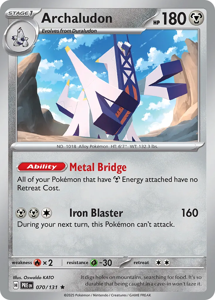 Archaludon #70, Prismatic Evolutions Master Ball Reverse Holo