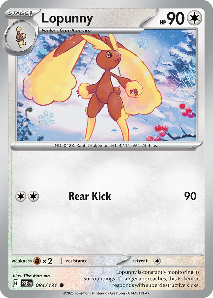 Lopunny #84, Prismatic Evolutions Reverse Holo
