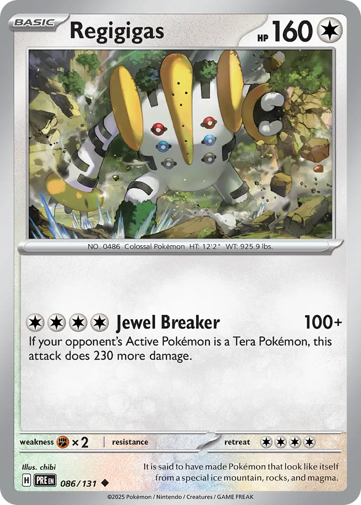Regigigas #86, Prismatic Evolutions Master Ball Reverse Holo