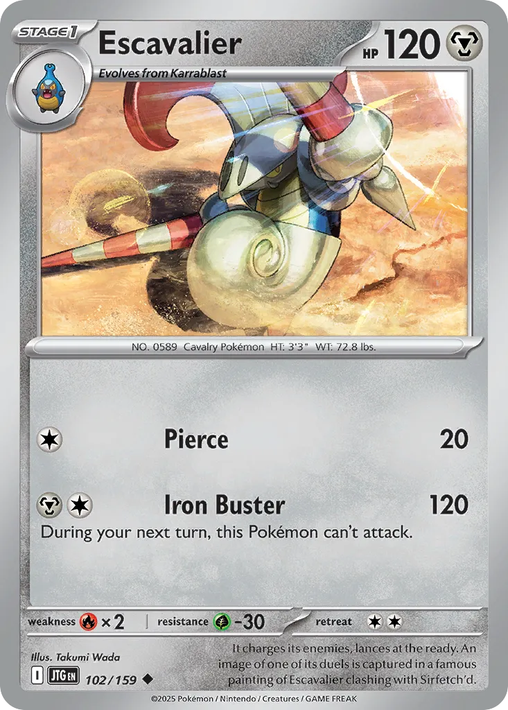 Escavalier #102, Journey Together Reverse Holo