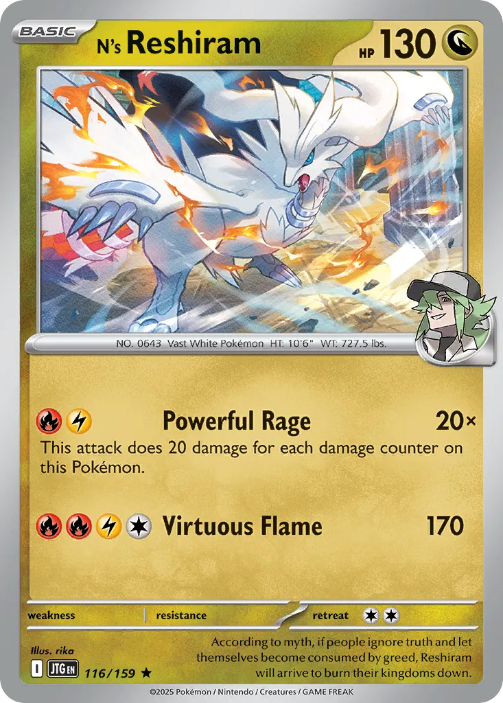 N's Reshiram #116, Journey Together Inverted Back