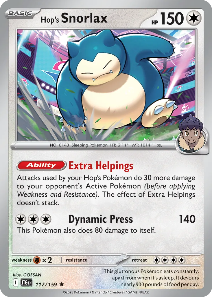 Hop's Snorlax #117, Journey Together Reverse Holo