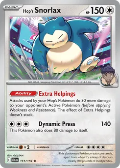 Hop's Snorlax #117, Reverse Holo