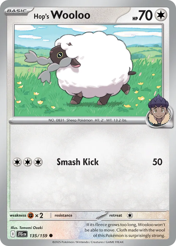 Hop's Wooloo #135, Journey Together Reverse Holo