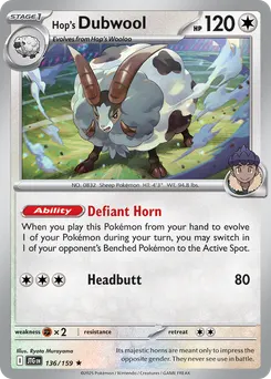 Hop's Dubwool #136, Reverse Holo