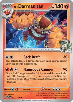 N's Darmanitan #27, Reverse Holo