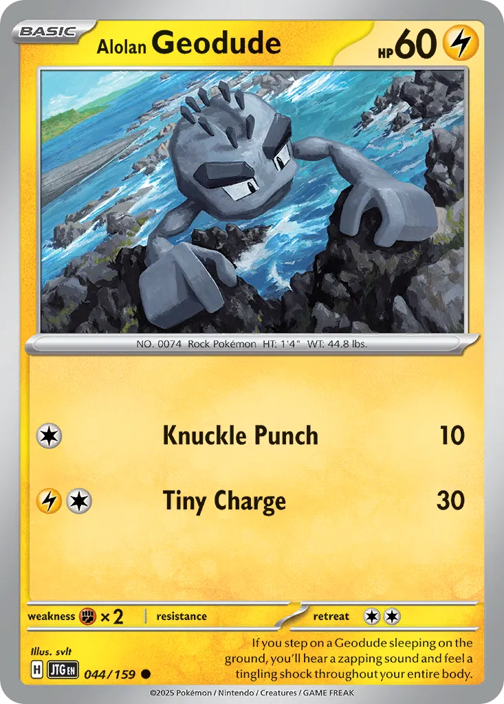 Alolan Geodude #44, Journey Together Reverse Holo