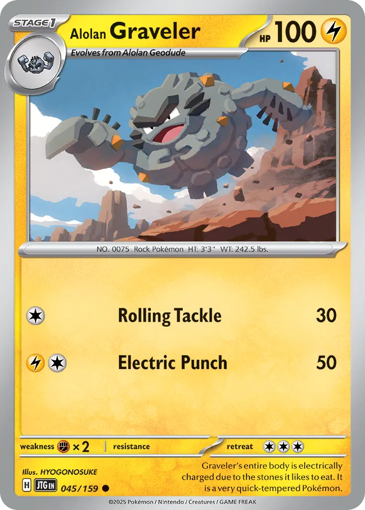 Alolan Graveler #45, Journey Together Reverse Holo