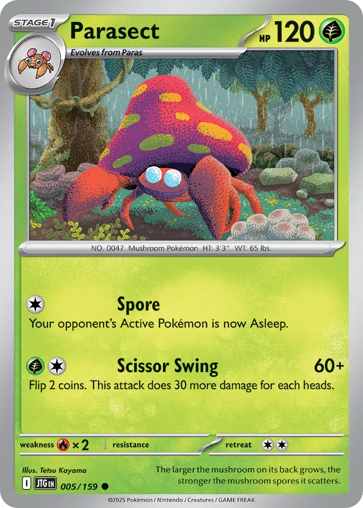 Parasect #5, Journey Together Reverse Holo