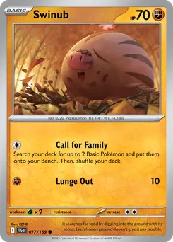 Swinub #77, Reverse Holo
