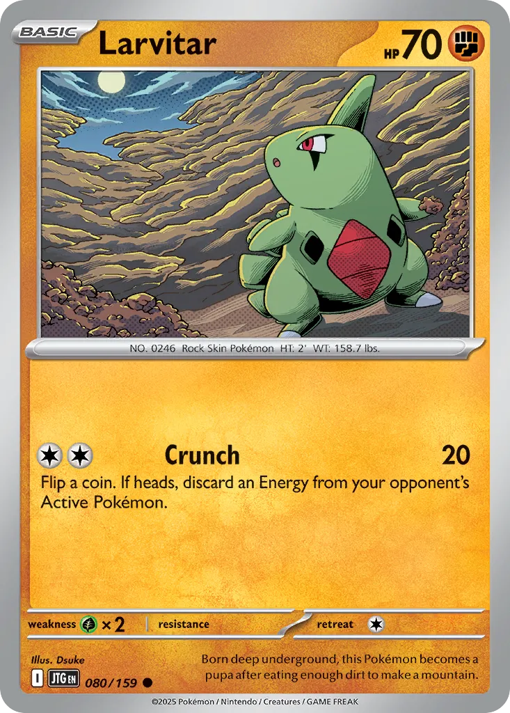 Larvitar #80, Journey Together Reverse Holo