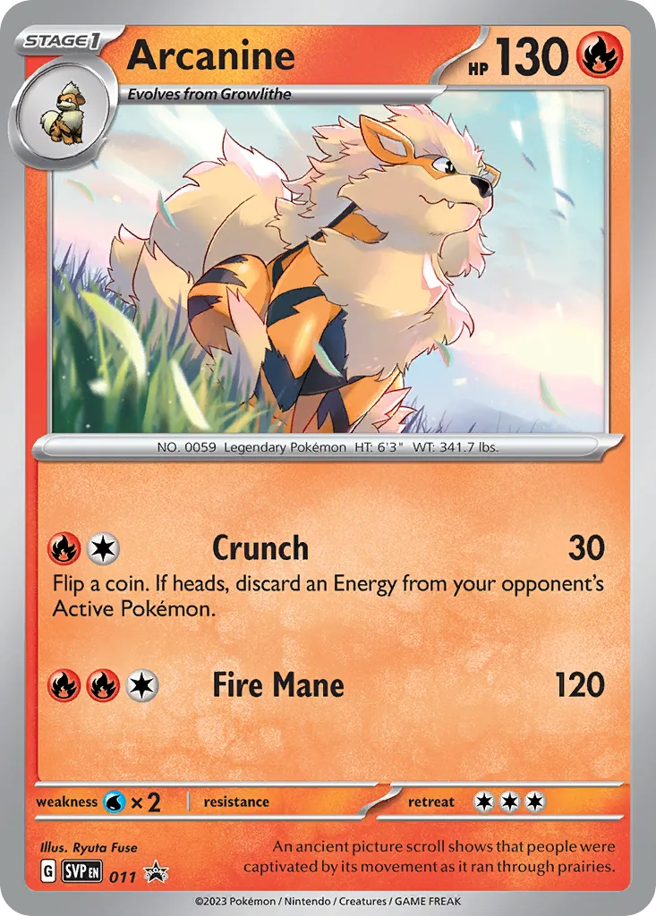 Arcanine #11, Scarlet & Violet Black Star Promos Scarlet & Violet Three Pack Blisters