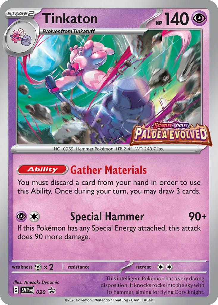 Tinkaton #20, Scarlet & Violet Black Star Promos Paldea Evolved Prerelease