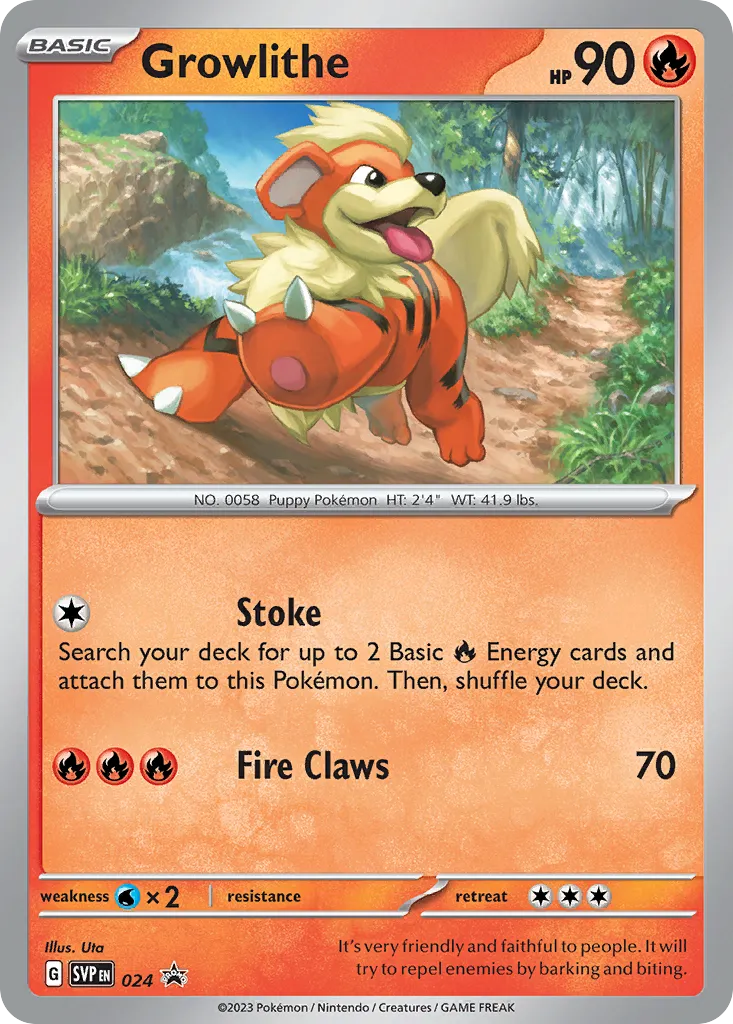 Growlithe #24, Scarlet & Violet Black Star Promos Paldea Evolved Single Pack Blisters