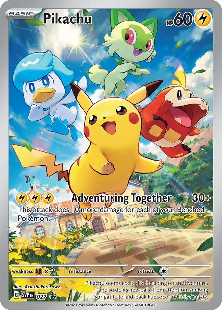 Pikachu #27, Scarlet & Violet Black Star Promos Paldea Evolved Pokemon Center Elite Trainer Box