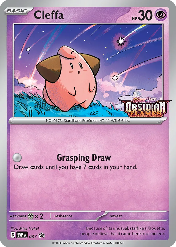 Cleffa #37, Scarlet & Violet Black Star Promos Obsidian Flames Prerelease-Staff