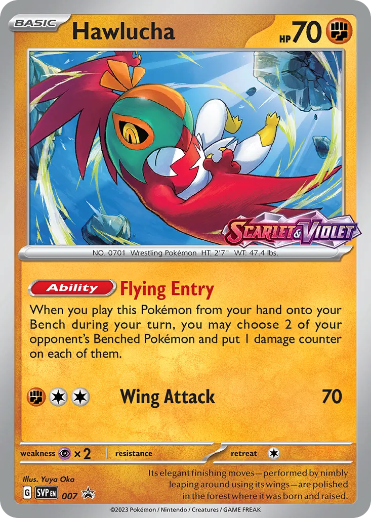Hawlucha #7, Scarlet & Violet Black Star Promos Scarlet & Violet Prerelease-Staff