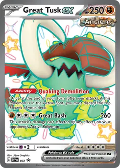 Great Tusk ex #72, Paldean Fates Tin