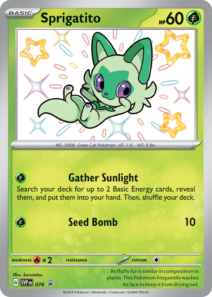 Sprigatito #76, Scarlet & Violet Black Star Promos Paldean Fates Meowscarada EX Premium Collection