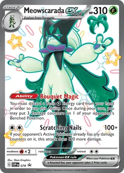 Meowscarada ex #78, Paldean Fates Meowscarada EX Premium Collection