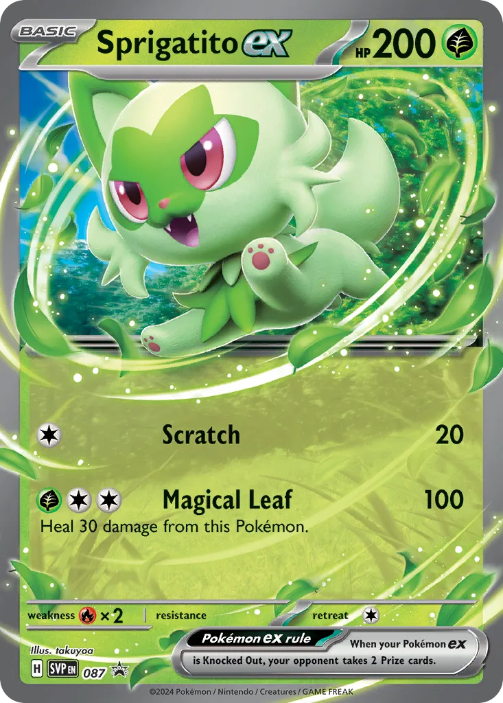 Sprigatito ex #87, Scarlet & Violet Black Star Promos Paldea Adventure Chest