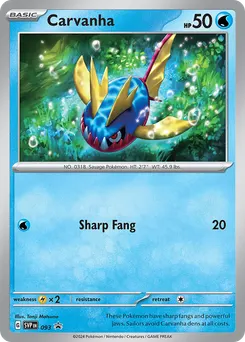 Carvanha #93, Scarlet & Violet Black Star Promos