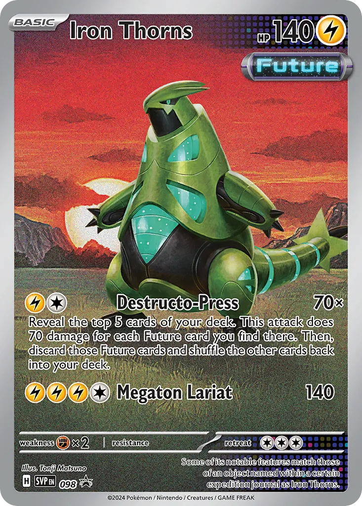 Iron Thorns #98, Scarlet & Violet Black Star Promos Temporal Forces Elite Trainer Box-Iron Leaves