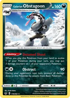Galarian Obstagoon #119, Reverse Foil