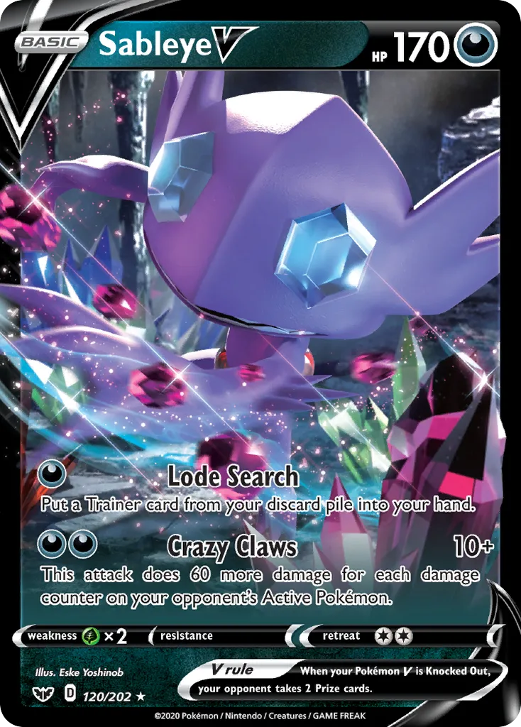 Sableye V #120, Sword & Shield