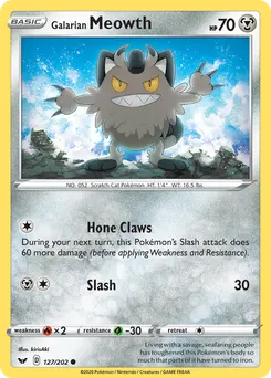 Galarian Meowth #127, Reverse Foil