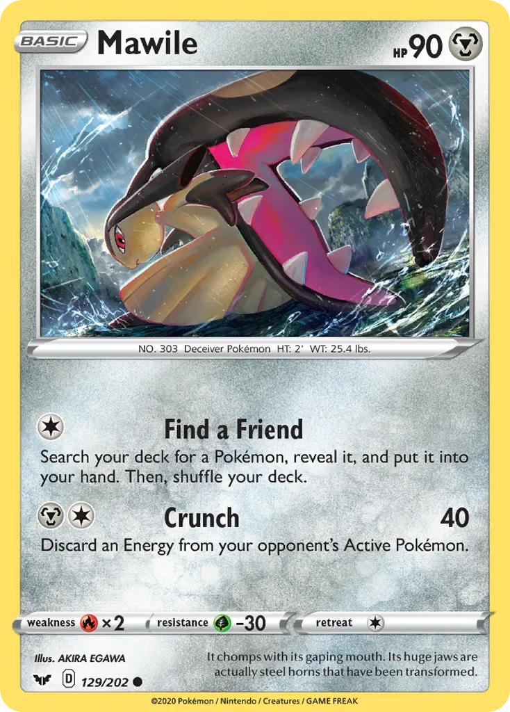 Mawile #129, Sword & Shield Reverse Foil
