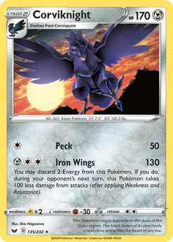 Corviknight #135, Sword & Shield