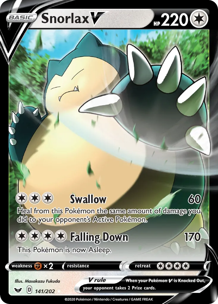 Snorlax V #141, Sword & Shield Sword & Shield Stamp Gift-Jumbo