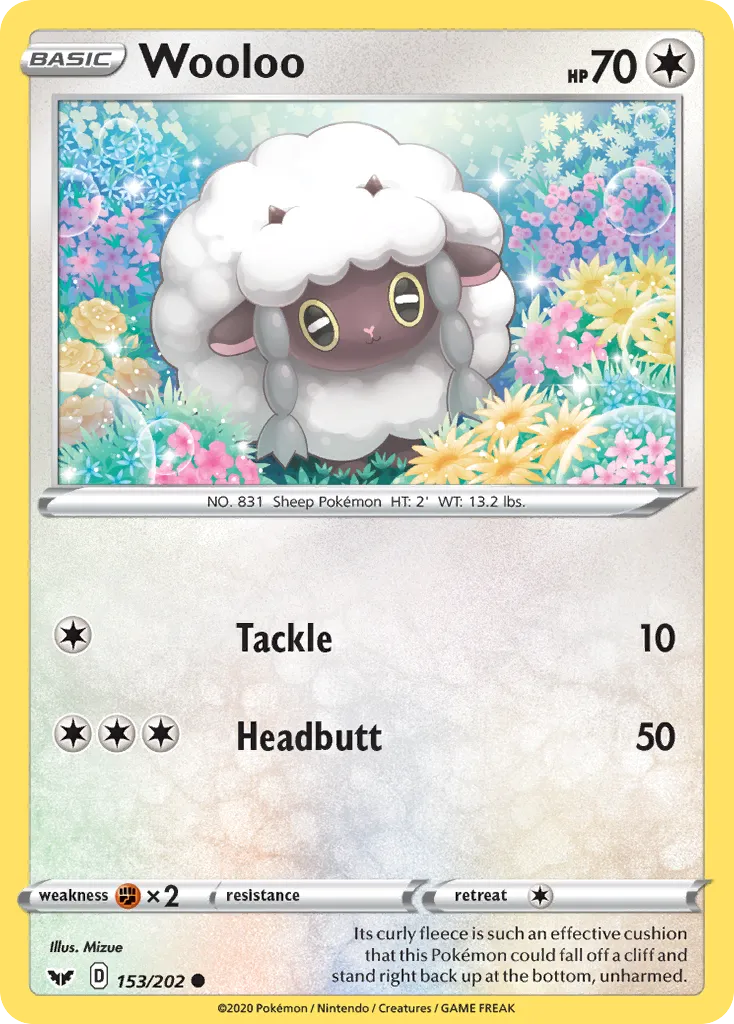 Wooloo #153, Sword & Shield Reverse Foil