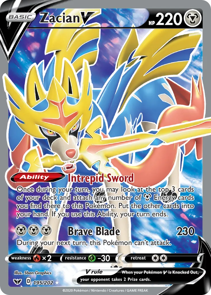 Zacian V #195, Sword & Shield