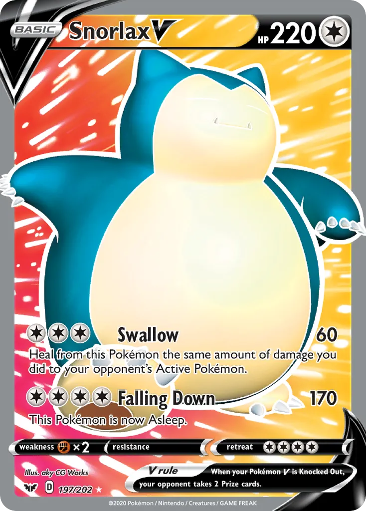 Snorlax V #197, Sword & Shield