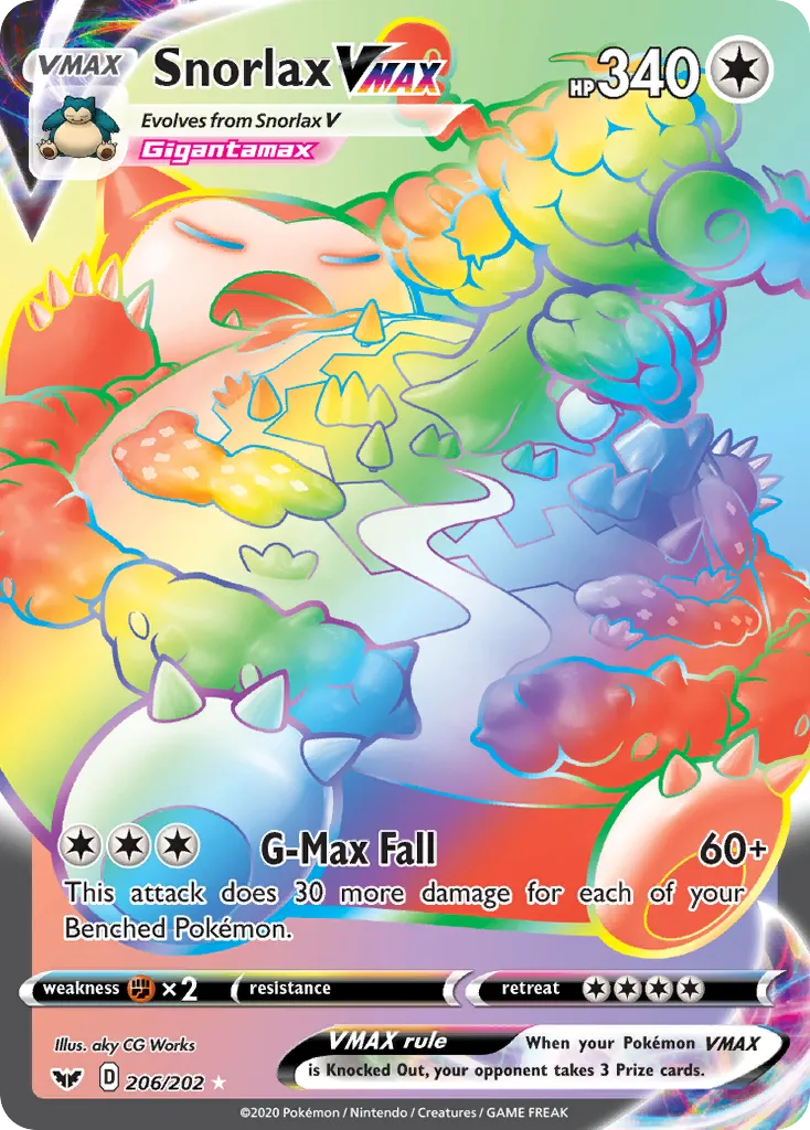 Snorlax VMAX #206, Sword & Shield Secret