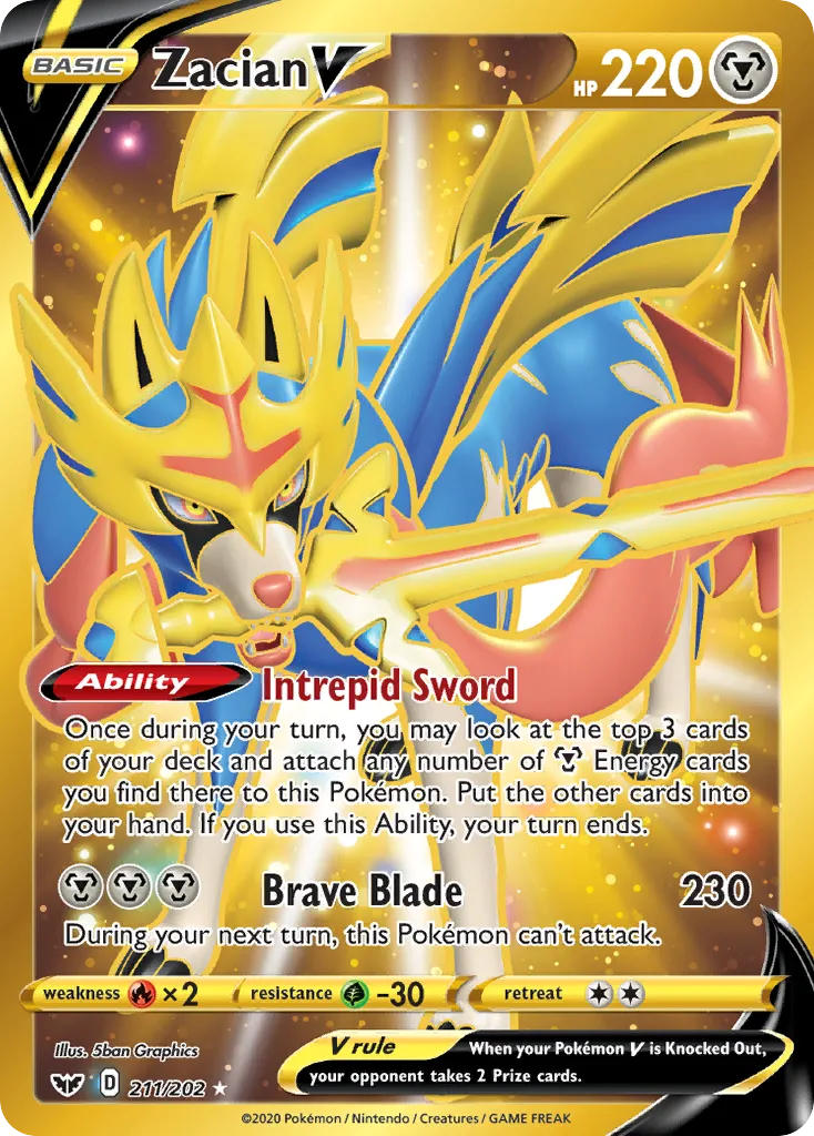 Zacian V #211, Sword & Shield Secret
