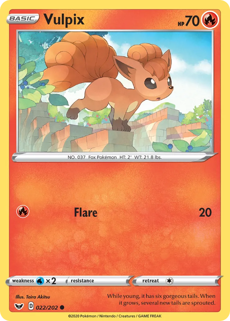 Vulpix #22, Sword & Shield Reverse Foil