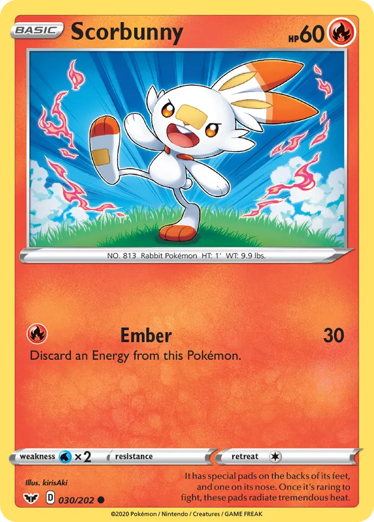 Scorbunny #30, Sword & Shield Reverse Foil