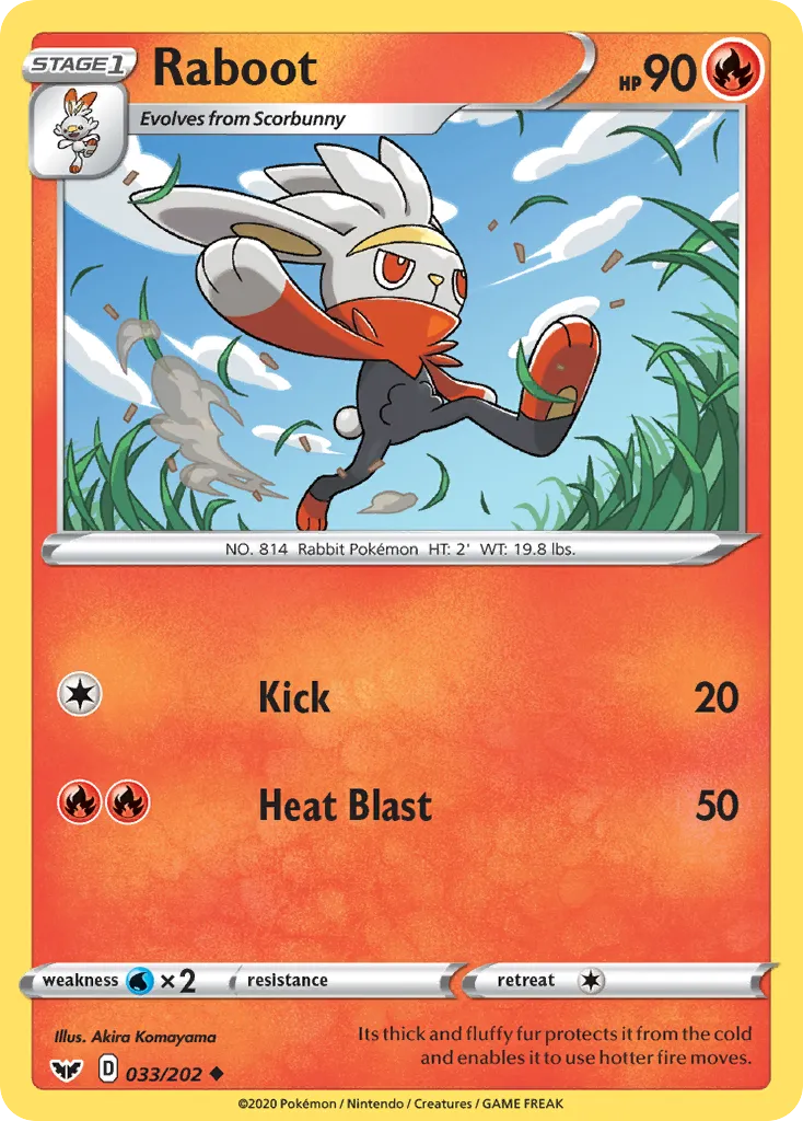 Raboot #33, Sword & Shield Reverse Foil