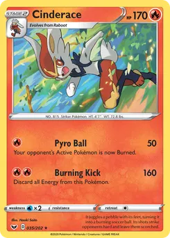 Cinderace #35, Reverse Foil
