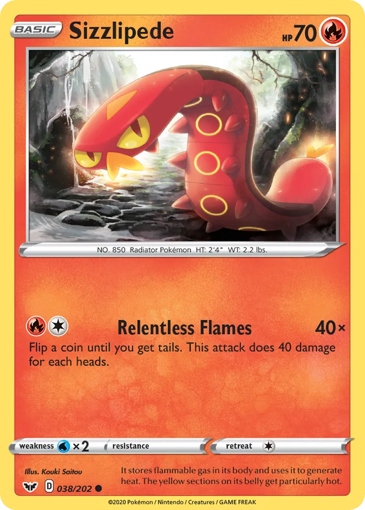Sizzlipede #38, Sword & Shield Reverse Foil